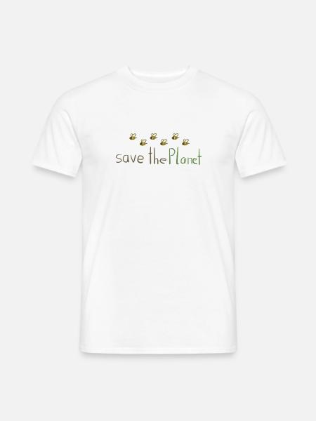 sauver la planète abeilles conservation de la nature protection du climat - T-shirt homme - blanc