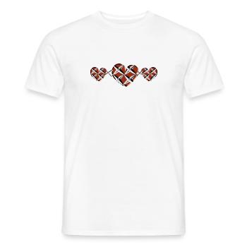 drei Herzen rot gefangen Kreuze - Männer T-Shirt - Weiß - Vorne - AI Model Male 178 dark (178cm)