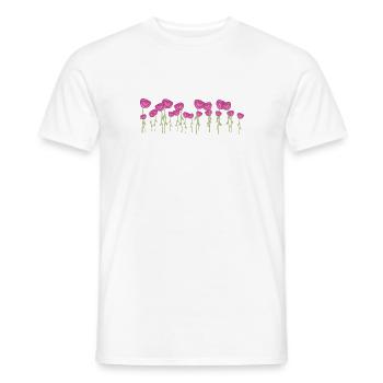roses fleurs naturelles plante à fleurs - T-shirt homme - blanc - Devant - AI Model Male 178 dark (178cm)