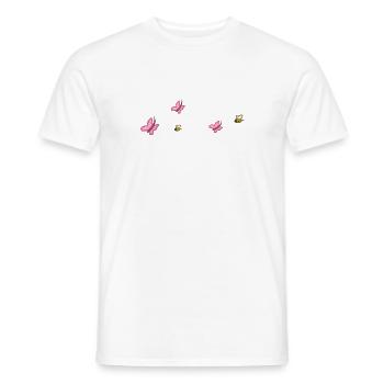 symbols shape nature butterfly bee animals - Men's T-Shirt - white - Front - AI Model Male 178 dark (178cm)