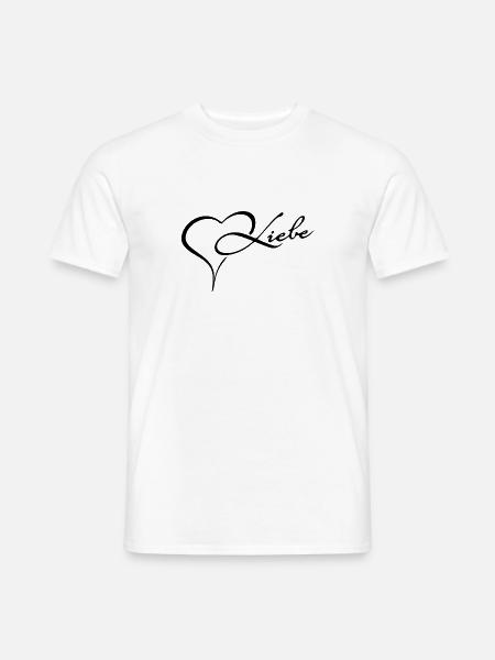 Herz mit Liebe Gefühl - Männer T-Shirt - Weiß