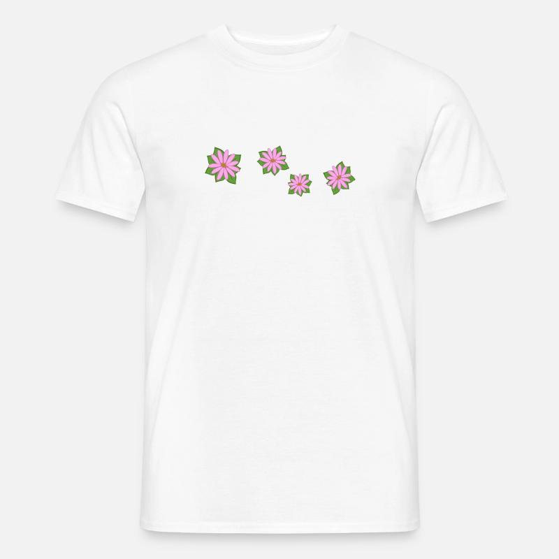 vier blumen rosa - Männer T-Shirt - Weiß
