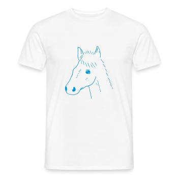 Horse Head Drawing - Men's T-Shirt - white - Front - AI Model Male 178 dark (178cm)