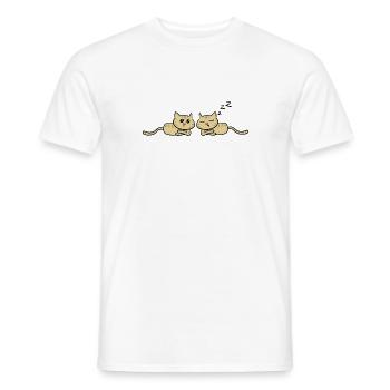 Cats cute lovers love cat - Men's T-Shirt - white - Front - AI Model Male 178 dark (178cm)