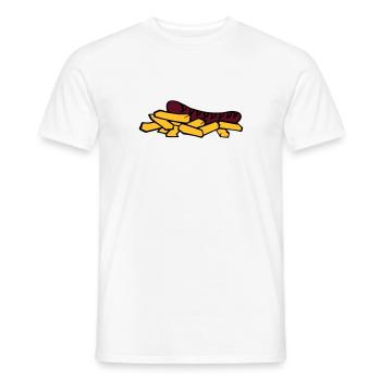currywurst frite saucisse - T-shirt homme - blanc - Devant - AI Model Male 178 dark (178cm)