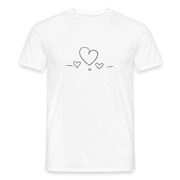 herz liebe - Männer T-Shirt - Weiß - Vorne - AI Model Male 178 dark (178cm)