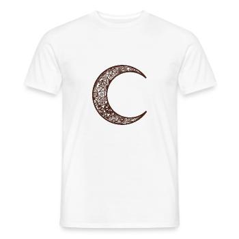 Tatouage au henné marron Croissant de lune - T-shirt homme - blanc - Devant - AI Model Male 178 dark (178cm)