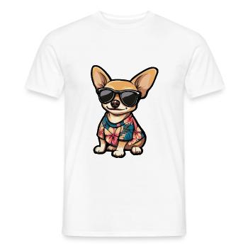 Chihuahua Hund Comic Urlaub - Männer T-Shirt - Weiß - Vorne - AI Model Male 178 dark (178cm)