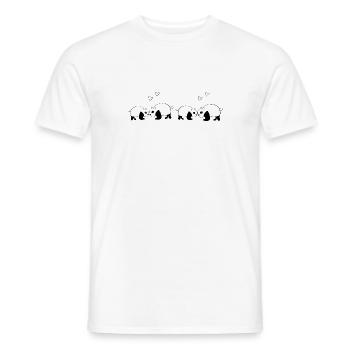 Panda Pattern Animal Love Animals Line - Men's T-Shirt - white - Front - AI Model Male 178 dark (178cm)
