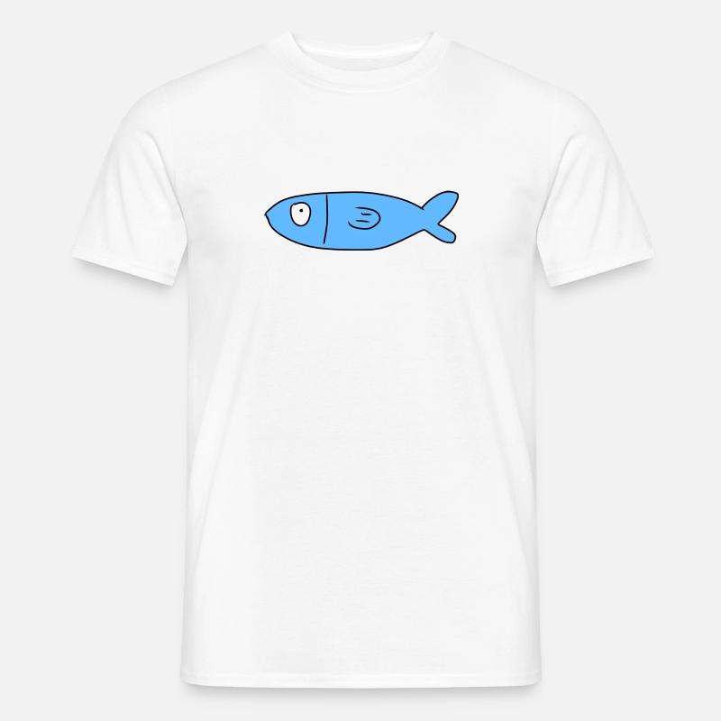 Fisch Symbol Tier blau - Männer T-Shirt - Weiß