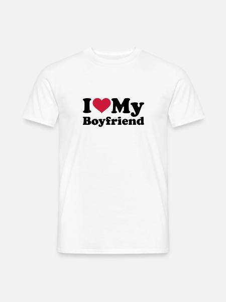 I love my boyfriend - Men's T-Shirt - white