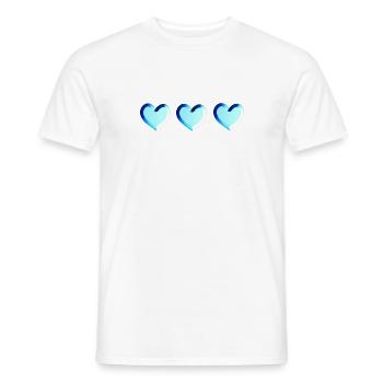 drei herzen blau glitzer - Männer T-Shirt - Weiß - Vorne - AI Model Male 178 dark (178cm)