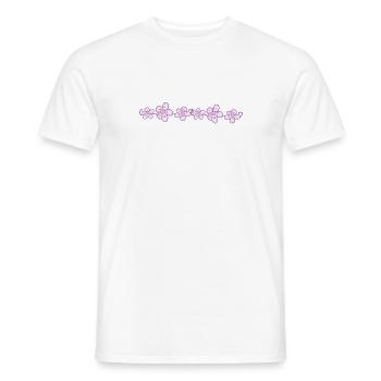 flowers purple line line planting - Men's T-Shirt - white - Front - AI Model Male 178 dark (178cm)