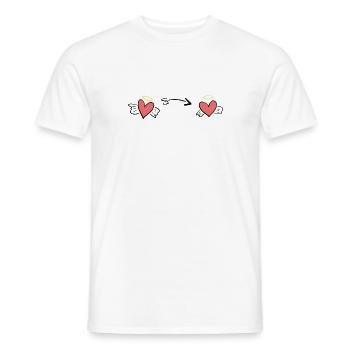 cœur cœur amour ange flèche symbole - T-shirt homme - blanc - Devant - AI Model Male 178 dark (178cm)