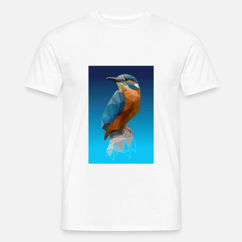 Eisvogel low poly - Männer T-Shirt - Weiß