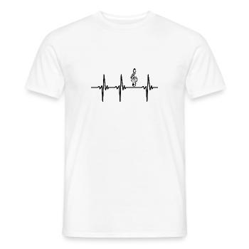 Battement de coeur pour le tatouage de musique de clef - T-shirt homme - blanc - Devant - AI Model Male 178 dark (178cm)