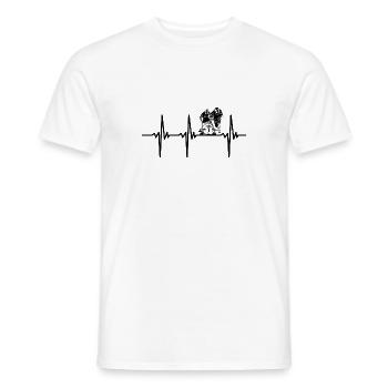 Herzschlag für Hobby Bobfahrer - Männer T-Shirt - Weiß - Vorne - AI Model Male 178 dark (178cm)