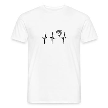 Battito cardiaco per i delfini coccolosi - T-shirt uomo - bianco - Fronte - AI Model Male 178 dark (178cm)