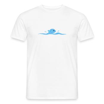 poisson bleu nageant animal d’eau - T-shirt homme - blanc - Devant - AI Model Male 178 dark (178cm)