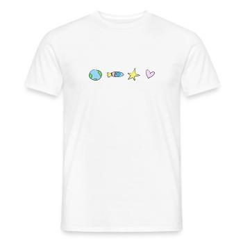 symbole formen reisen weltraum erde rakete - Männer T-Shirt - Weiß - Vorne - AI Model Male 178 dark (178cm)