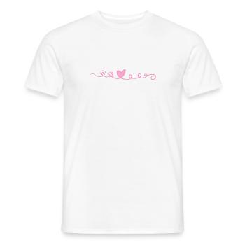 symbole d’amour de cœur de ligne rose - T-shirt homme - blanc - Devant - AI Model Male 178 dark (178cm)