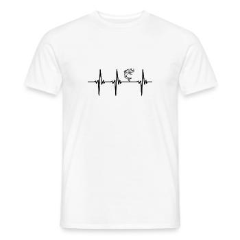 Heartbeat for trout and char fish - Men's T-Shirt - white - Front - AI Model Male 178 dark (178cm)