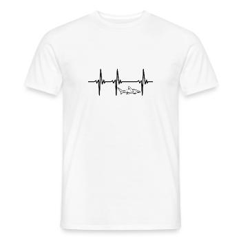 Herzschlag für Elegante schnelle Hochsee Haie - Männer T-Shirt - Weiß - Vorne - AI Model Male 178 dark (178cm)