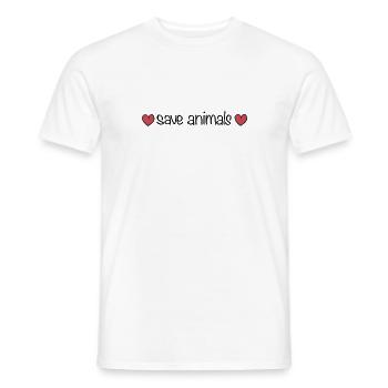 save animals hearts animal welfare nature - Men's T-Shirt - white - Front - AI Model Male 178 dark (178cm)