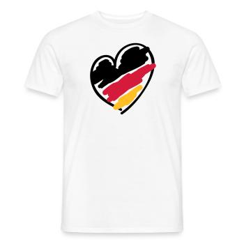 Allemagne, coeur, le football, la Coupe du Monde - T-shirt homme - blanc - Devant - AI Model Male 178 dark (178cm)