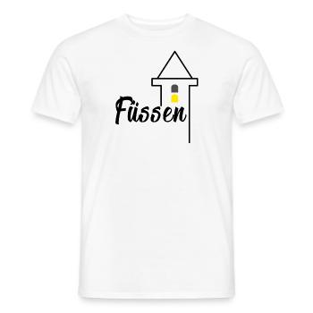Füssen Print with Neuschwanstein Tower, Füssen - Men's T-Shirt - white - Front - AI Model Male 178 dark (178cm)