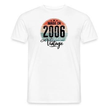 Vintage Made in 2006 Year of Birth 2006 Birthday - Men's T-Shirt - white - Front - AI Model Male 178 dark (178cm)