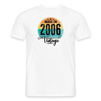 Vintage Made in 2006 Year of Birth 2006 Birthday - Men's T-Shirt - white - Front - AI Model Male 178 dark (178cm)