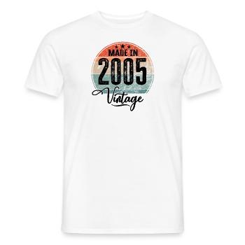 Vintage Made in 2005 Geburtsjahr 2005 Geburtstag - Männer T-Shirt - Weiß - Vorne - AI Model Male 178 dark (178cm)