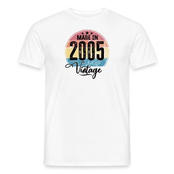Vintage Made in 2005 Geburtsjahr 2005 Geburtstag - Männer T-Shirt - Weiß - Vorne - AI Model Male 178 dark (178cm)
