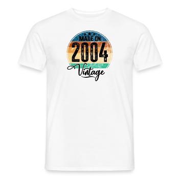Vintage Fabriqué en 2004 Année de naissance 2004 Anniversaire - T-shirt homme - blanc - Devant - AI Model Male 178 dark (178cm)