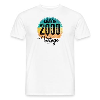 Vintage Made in 2000 Year of birth 2000 Birthday - Men's T-Shirt - white - Front - AI Model Male 178 dark (178cm)