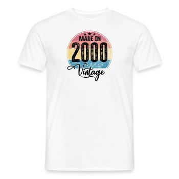 Vintage Made in 2000 Year of birth 2000 Birthday - Men's T-Shirt - white - Front - AI Model Male 178 dark (178cm)