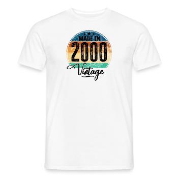 Vintage Made in 2000 Year of birth 2000 Birthday - Men's T-Shirt - white - Front - AI Model Male 178 dark (178cm)