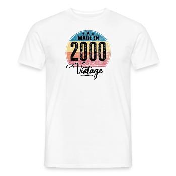 Vintage Made in 2000 Year of birth 2000 Birthday - Men's T-Shirt - white - Front - AI Model Male 178 dark (178cm)