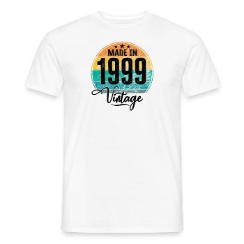 Vintage Made in 1999 Geburtsjahr 1999 Geburtstag - Männer T-Shirt - Weiß - Vorne - AI Model Male 178 dark (178cm)
