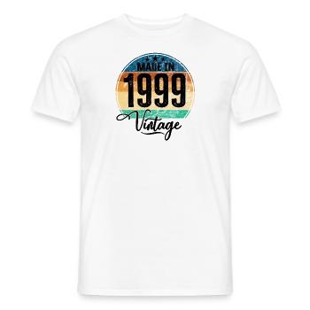 Vintage Made in 1999 Geburtsjahr 1999 Geburtstag - Männer T-Shirt - Weiß - Vorne - AI Model Male 178 dark (178cm)