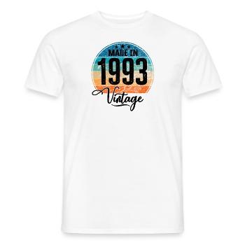 Vintage Made in 1993 Year of birth 1993 Birthday - Men's T-Shirt - white - Front - AI Model Male 178 dark (178cm)