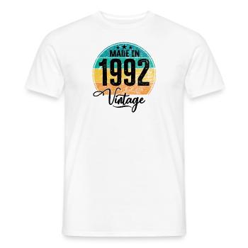 Vintage Made in 1992 Year of Birth 1992 Birthday - Men's T-Shirt - white - Front - AI Model Male 178 dark (178cm)