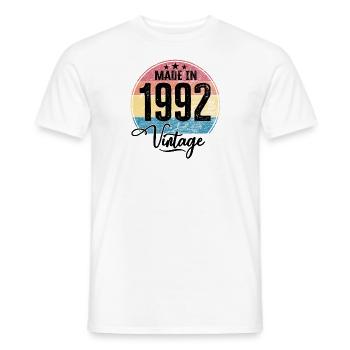 Vintage Made in 1992 Year of birth 1992 Birthday - Men's T-Shirt - white - Front - AI Model Male 178 dark (178cm)
