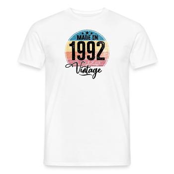 Vintage Made in 1992 Year of Birth 1992 Birthday - Men's T-Shirt - white - Front - AI Model Male 178 dark (178cm)