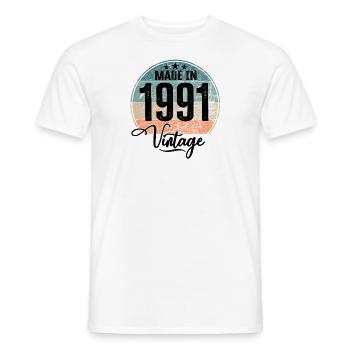 Vintage Made in 1991 Geburtsjahr 1991 Geburtstag - Männer T-Shirt - Weiß - Vorne - AI Model Male 178 dark (178cm)