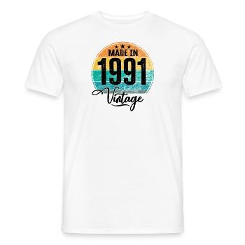 Vintage Made in 1991 Geburtsjahr 1991 Geburtstag - Männer T-Shirt - Weiß - Vorne - AI Model Male 178 dark (178cm)