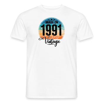 Vintage Made in 1991 Geburtsjahr 1991 Geburtstag - Männer T-Shirt - Weiß - Vorne - AI Model Male 178 dark (178cm)