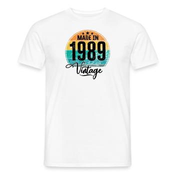 Vintage Made in 1989 Geburtsjahr 1989 Geburtstag - Männer T-Shirt - Weiß - Vorne - AI Model Male 178 dark (178cm)