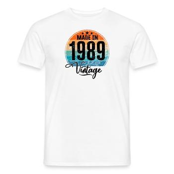 Vintage Made in 1989 Geburtsjahr 1989 Geburtstag - Männer T-Shirt - Weiß - Vorne - AI Model Male 178 dark (178cm)